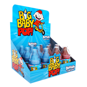 Bazooka UK Big Baby Pop Bottle Lollipop Cola & Raspberry 32g 12ct